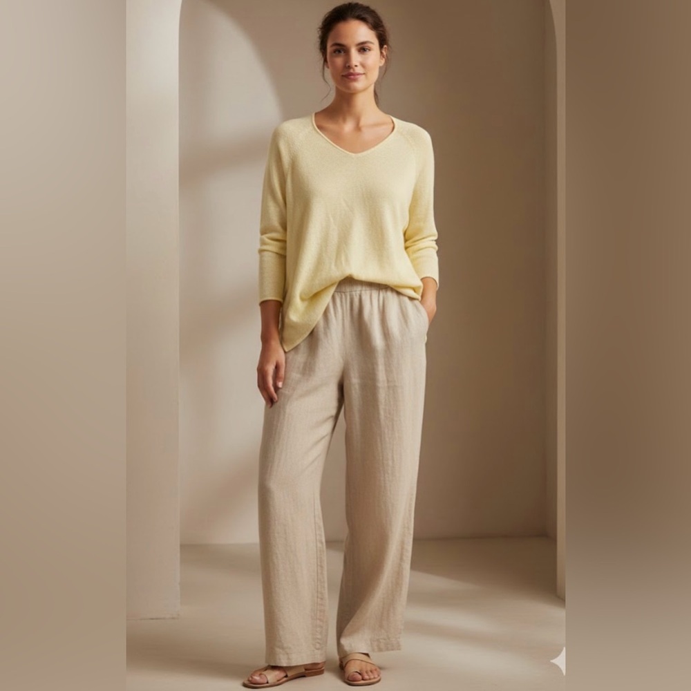 Eileen Fisher Organic Sustainable Linen Sweater Size XL